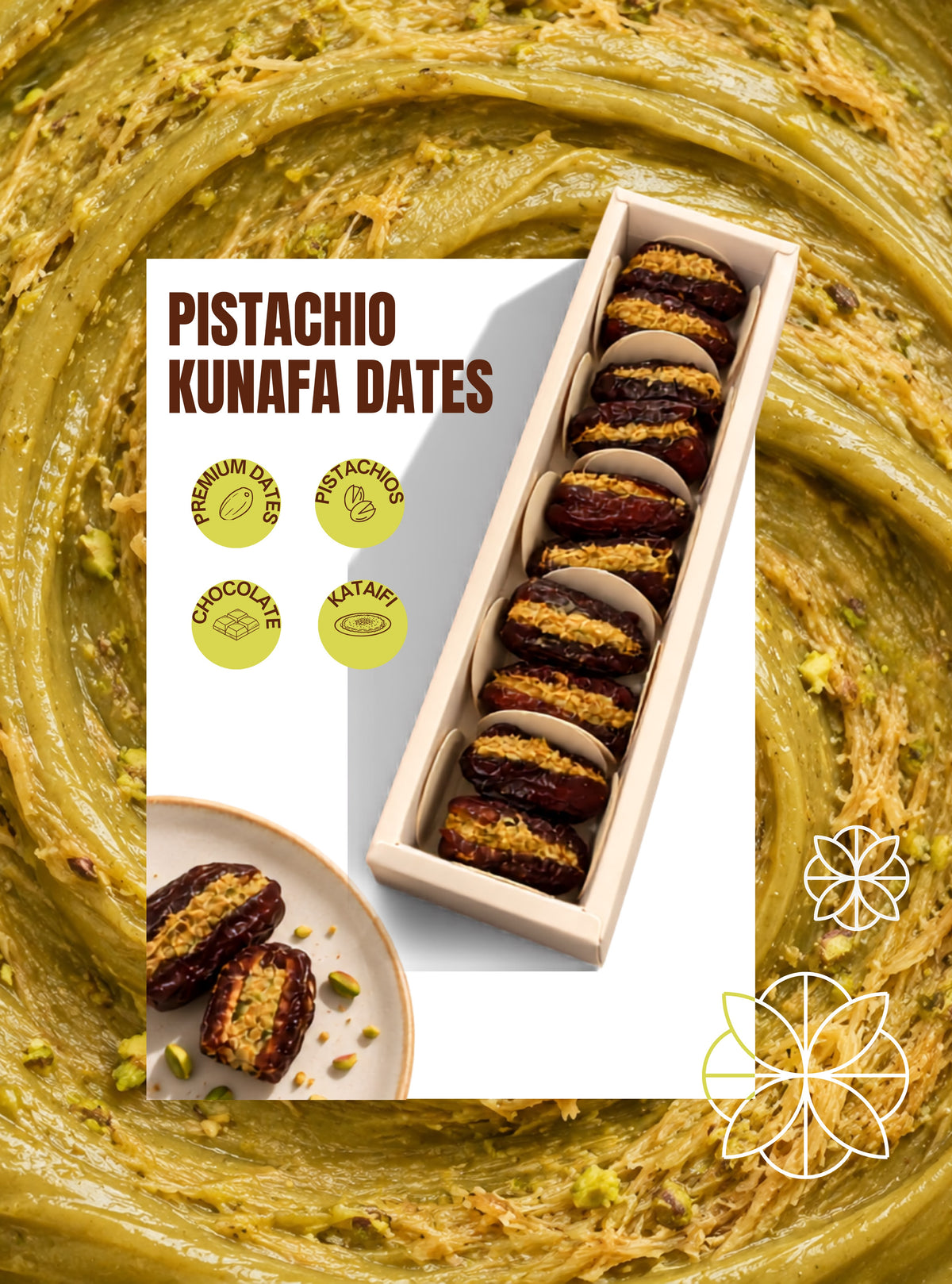 Pistachio Kunafa Dates